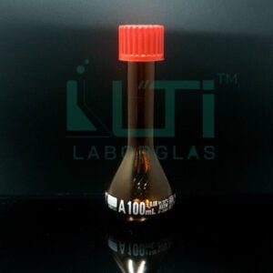 2640-AMBER GLASS VOLUMETRIC FLASK WITH GL THREAD, CLASS A, SERIALIZED WITH INDIVIDUAL CERTIFICATE ASTM E-288