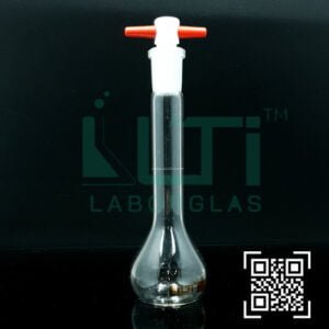 2805-CLEAR GLASS, QR. CODED VOLUMETRIC FLASK WITH PTFE STOPPER, CLASS A, UNSERIALIZED WITH BATCH CERTIFICATE ASTM E-288