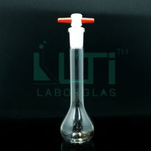 2930-CLEAR GLASS WIDE MOUTH VOLUMETRIC FLASK WITH PTFE STOPPER, CLASS A, SERIALIZED WITH INDIVIDUAL CERTIFICATE ASTM E-288