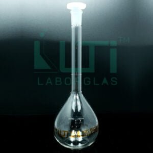 2940-CLEAR GLASS WIDE MOUTH VOLUMETRIC FLASK WITH PE STOPPER, CLASS A, SERIALIZED WITH INDIVIDUAL CERTIFICATE ASTM E-288