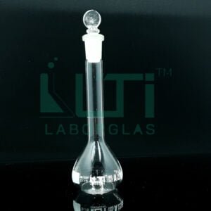 2980-CLEAR GLASS WIDE MOUTH VOLUMETRIC FLASK WITH SOLID GLASS STOPPER, CLASS A, SERIALIZED WITH INDIVIDUAL CERTIFICATE (USP)