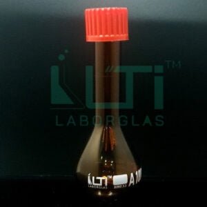 3121-AMBER, VOLUMETRIC FLASKS, CLASS A WITH GL THREAD, DIN/ISO