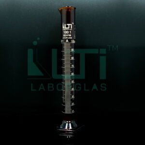 3750-Amber Glass, Measuring Cylinder with Hexagonal Base, Class-A, batch certificate