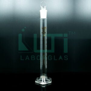 3870-Mixing Cylinder, Clear glass with Hexagonal base, Class B, Hex Base