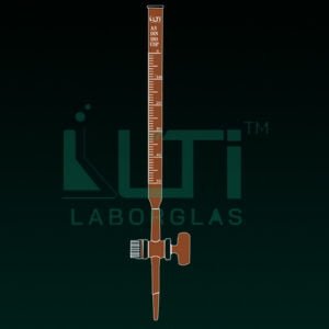 4310-AMBER GLASS CLASS AS BURETTE, GLASS STOPCOCK WITH INDIVIDUAL CERTIFICATE DIN/ISO, USP