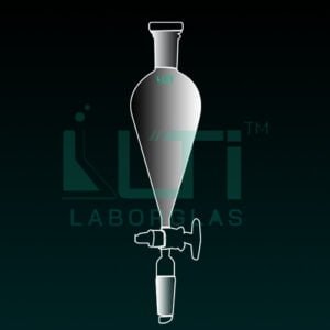 6860-Separating Funnel, Squibb shape, Without Graduation, Solid Glass Stopcock, ISO