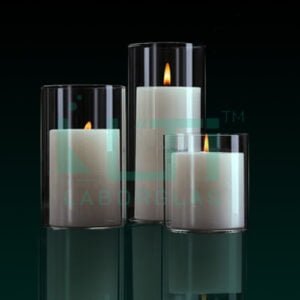 8380-Borosilicate Glass Cylinder Vase Chimney Lampshade Candle Holder (Clear)
